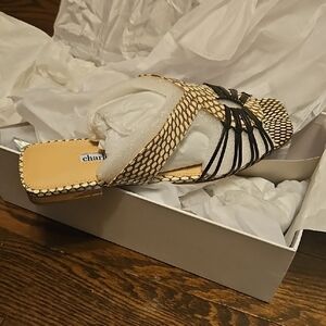 Charles David Black and White Snake Leather Footwear